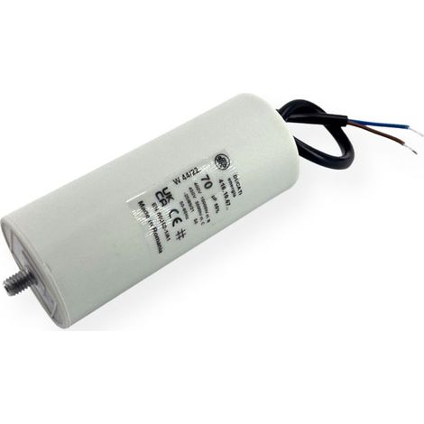 Condensateur permanent 70µF à câble - Ø50x117mm - DUCATI
