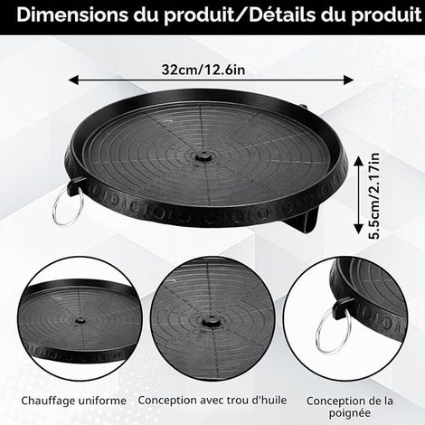 HERCHR Gril Barbecue Coréen, Poêle à griller barbecue de style coréen,plaque de gril surface Maifan dessus de cuisinière, grillades intérieures et extérieures (1/4)