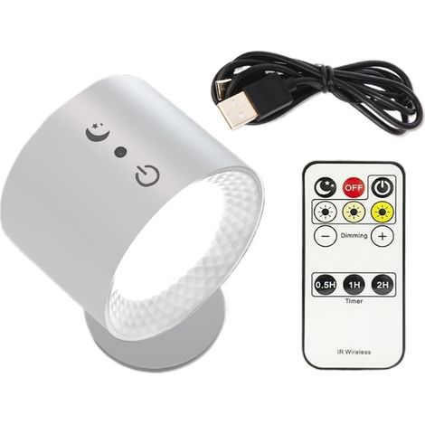 Applique murale sur batterie, Lampe murale magnétique, Applique télécommandée, Applique rechargeable, Éclairage mural dimmable, Applique de chambre, Lampe murale sans fil. (1/5)