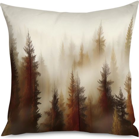 Housse de Coussin with motif forêt embrumée, style scandinave (1/5)