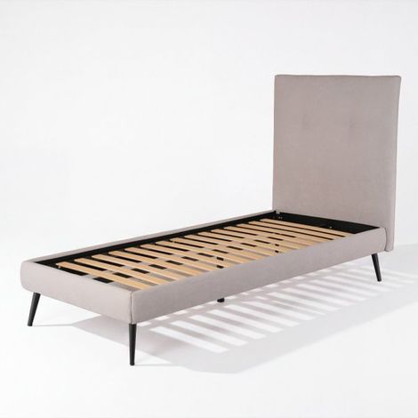 Letto singolo con rete inclusa Stiletto tessuto Enjoy grigio chiaro
