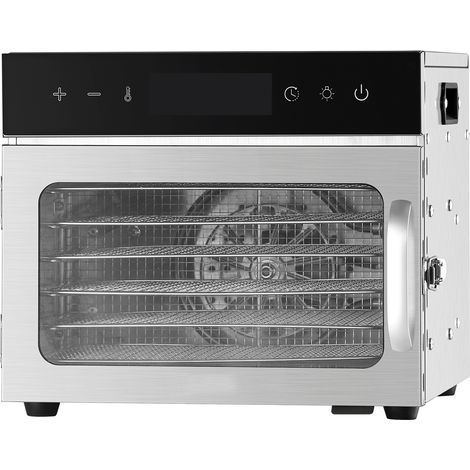 Mophorn-Lebensmittel-Dehydrator-Maschine-6 Edelstahl-Tabletts, 400W elektrischer Lebensmittel trockner mit einstellbarer Temperatur und 24-Stunden-Timer. (1/5)