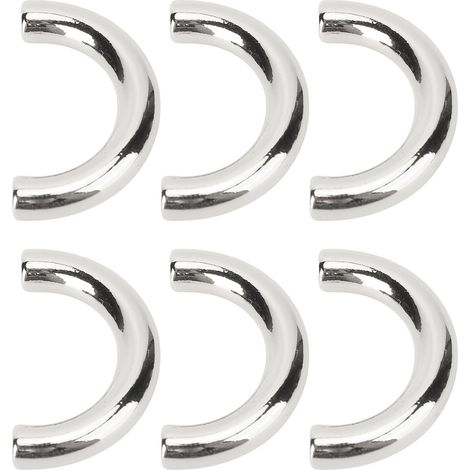 Lot de 20 fermoirs de suspension pour sac à main, en forme d'arche ou de U, 19,5 x 14 mm, avec vis de 5,5 mm, argentés. (1/5)
