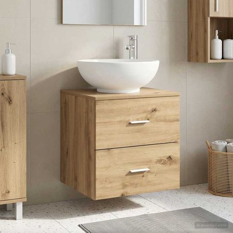Vanidad con Lavabo de Pared Roble Artesanal