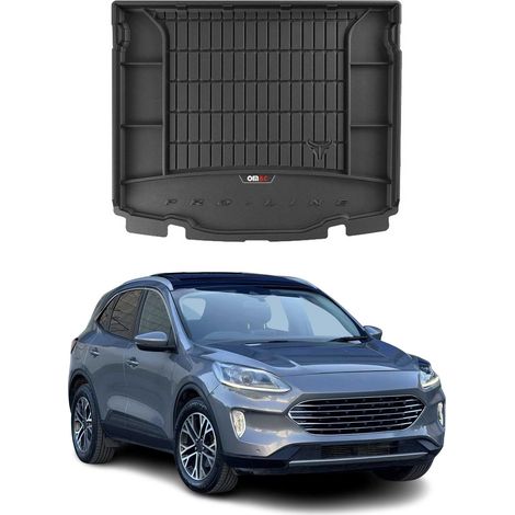 Tapis de Coffre 3D TPE Premium Compatible avec Ford Kuga 2020-2022 Bac de Protection de Coffre Intérieur antidérapant Revêtement de Coffre Bords Hauts pour Voiture Noir (1/5)