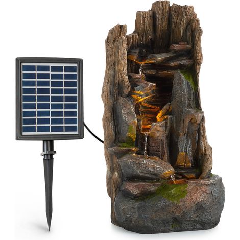 Blumfeldt – Fontaine solaire Mystic Tree – Panneau solaire avec batterie lithium-ion 7,4 V – Éclairage LED – Polyrésine antigel pour intérieur et extérieur (1/5)