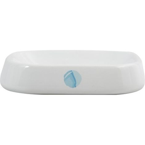 Porte savon Céramique WATERCOLOR Blanc & Bleu MSV (1/3)