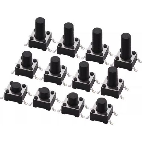 Interrupteur tactile patch 6 x 6 mm, micro-bouton CMS 4 broches, 126 x 6 x 6,5 mm (1/2)