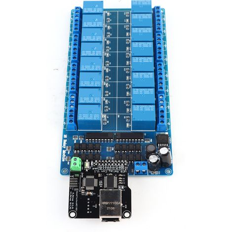 Ethernet-Steuermodul LAN WAN Netzwerk Webserver RJ45-Anschluss 16-Kanal-Relais (1/5)