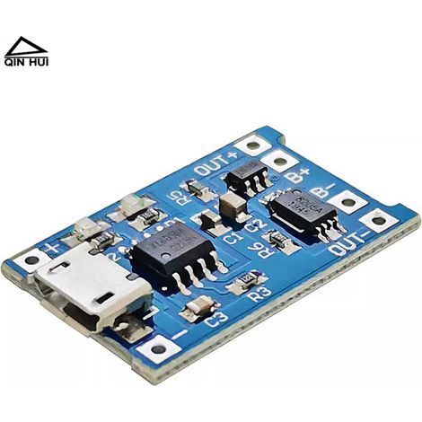 TP4056 Ladeplatine für 3,7V 3,6V 4,2V 1A Lithium-Batterie, Überlade- und Tiefentladeschutz, eingebauter Ladeschutz. (1/4)