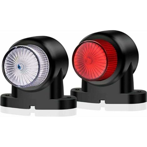 Seitenmarkierungsleuchten, 2 Stück, 8 LEDs, für Anhänger, weiß und rot, 12 V und 24 V (1/4)