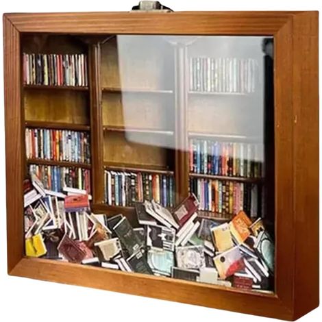 Étagère en Bois Anti Stress - 200 Livres Miniatures Jouets Fait à la Main - (1/5)