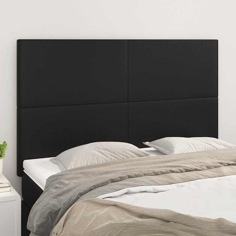vidaXL Cabecero de cama negro 144x5x118/128 cm piel sintética (1/5)