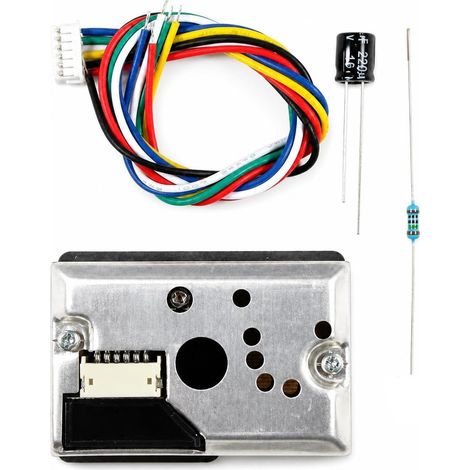 GP2Y1010AU0F Capteur de poussière fine avec câble de raccordement - Détection facile des particules -Capteur de qualité de l'air ambiant, par exemple pour Arduino (1/4)