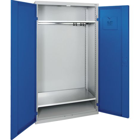 Stumpf, Vestiaire, 2 tablettes, gris clair / bleu gentiane (1/5)