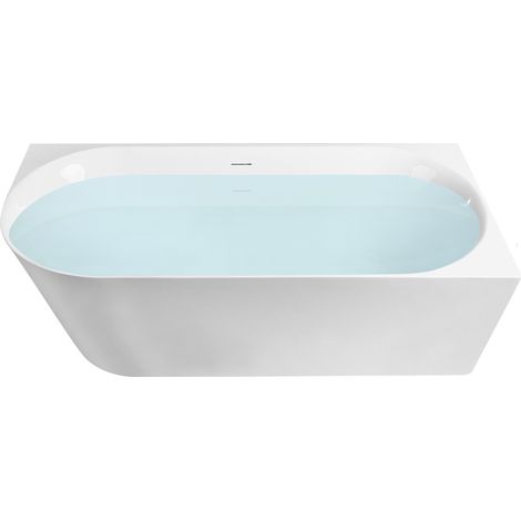 Bañera esquinera izquierda moderna 170 x 79 cm acabado acrílico baño mate blanco Renaca