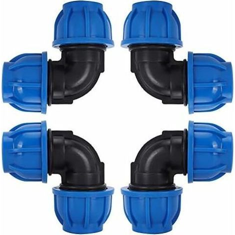 pair PE 25 Coude plastique égal pour tuyau polyéthylène tuyau ø 25，Tuyau d'eau Coude Connecteur en PE Plastique Raccord Rapide Accessoires pour Purificateurs d'eau Potable（ø 25） (1/5)