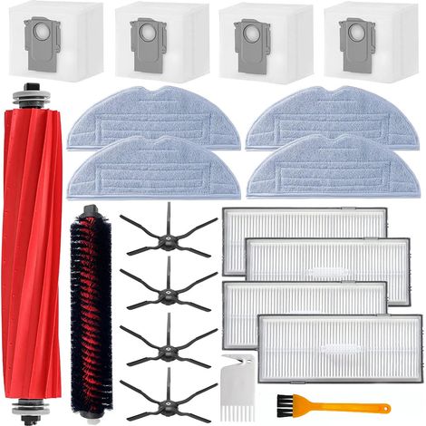 Zubehör für Roborock S7 MaxV Ultra, Ersatzteile für Roborock S7 Pro Ultra, 1 Hauptbürste, 1 Selbstreinigende Bürste, 4 Wischtücher, 4 Filter, 4 Seitenbürsten, 4 Staubbeutel (1/5)