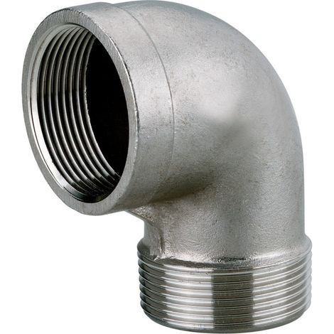 Raccord coudé 1 1/2" en acier inoxydable metabo