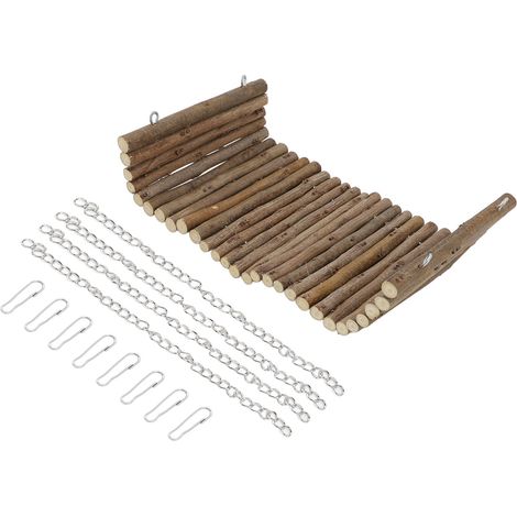 Balançoire en bois pour cobayes, hamac suspendu pour hamsters, jouets à mâcher pour chinchillas, lapins nains et petits animaux de compagnie, accessoires pour cage. (1/5)