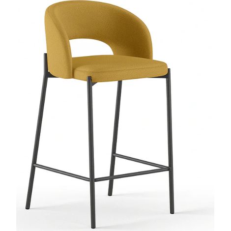 Nia, Set di 2 Sgabelli in Tessuto Giallo (52 x 50 x 89 cm ) (1/5)