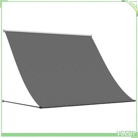 Auvent rétractable - FAFEICY - 368752 - 200 x 150 cm - Anthracite - Tissu 180 g/m² PA anti-UV - Cadre acier (1/5)