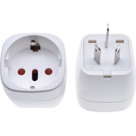 2 Pièces Adaptateur Prise Anglaise, Adaptateur de Voyage France vers UK, Adaptateur de Prise pour Irlande, Angleterre, Ecosse, Dubaï, Malte, Adaptateur Type G (Blanc) (1/5)