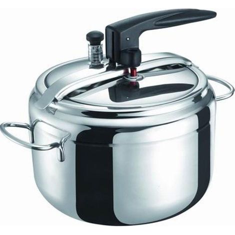 INOX RIV PENTOLA A PRESSIONE LT.5  (gas, induzione e altro)  lt.5 ø cm.20x19,5h.