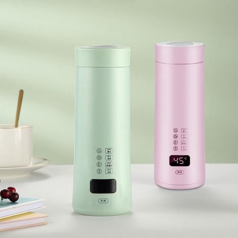 HOXILEELEOBouilloire électrique - MOMOTOU - Portable 450ml - 4 réglages de température - Acier inoxydable - Rose (1/4)
