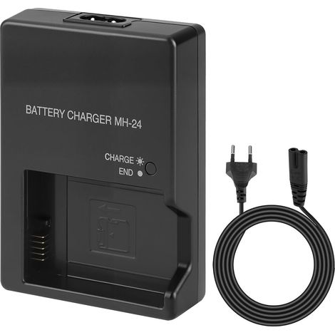 MH-24 Chargeur Batterie pour EN-EL14 EN-EL14A D3500 D5500 D5600 P7700 MH-24 Chargeur Accumulateur pour D3100 D3200 D3300 D3400 D5100 D5200 D5300 Appareil Photo avec Câble Alimentation 60cm (1/4)