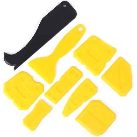 Dissolvant de mastic de verre en Silicone, grattoir manuel pour calfeutrage de porte, Kit d'outils 9 pièces (1/5)