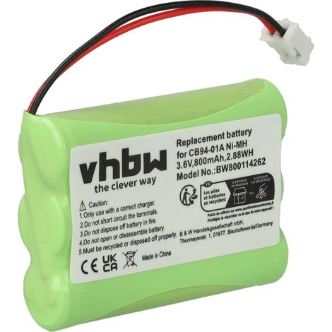 vhbw Battery compatible with Motorola MBP853PU Baby Monitor, Babyphone (800mAh, 3.6 V, NiMH)