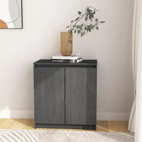 Armoire latérale Armoire de rangement Gris 60x36x65 cm Bois de pin massif RTJEX551816 (1/5)