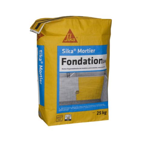 Sika – Enduit hydrofuge pour parois enterrées – Mortier prêt à gâcher – Protection contre les chocs et perforations – Sac de 25 kg