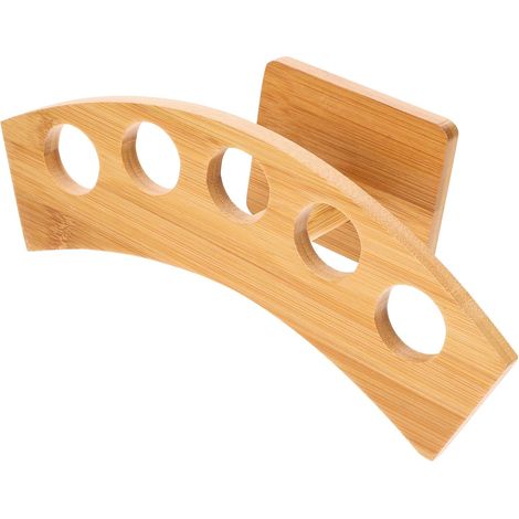 Présentoirs pour Cornets de Glace en Bambou 5 Trous en Bois Naturel, Support Multi-usage pour Sushi Roulé, Pop-corn, Adapté aux Fêtes et Restaurants, Porte-cônes Stable (1/5)