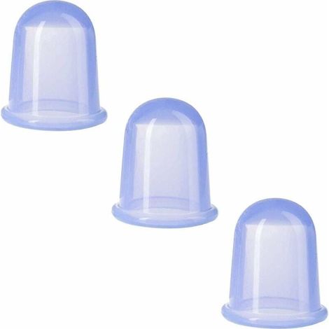 Set of 3 traditional silicone suction cups for pain massage, blue MUMU (1/4)