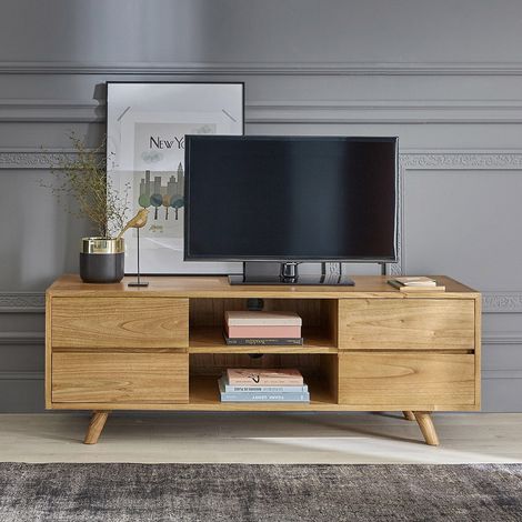 Meuble TV en mindi massif 140 cm (1/4)
