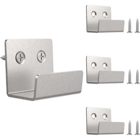 5-piece wall-mounted tile bracket set, stainless steel, with mounting screws for mirrors, wall brackets for ceramic photo frames, silver