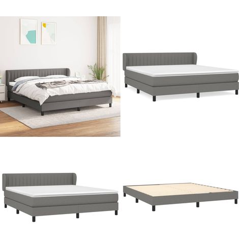 Boxspringbett mit Matratze Dunkelgrau 160x200 cm Stoff - Boxspringbett - Doppelbett - Bettenrahmen - Schlafraum - Schlafzimmer - Home & Living (1/5)