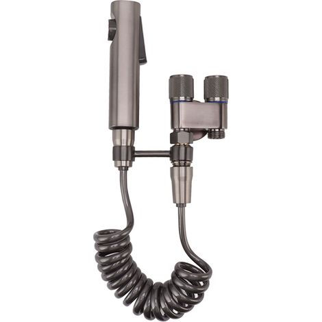 Lanceur bidet toilette portable, kit accessoire avec flexible, lavage hygiénique intime, gris (1/5)