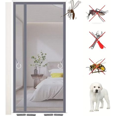 Zanzariera Magnetica 90x210 cm - Porta di Casa Trasparente - Anti-Gatti - Anti-Zanzare e Mosche - Installazione Rapida (1/5)