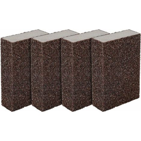Set of 4 sanding sponges/blocks for wet and dry surfaces, coarse (grade 80 to 100) sanding