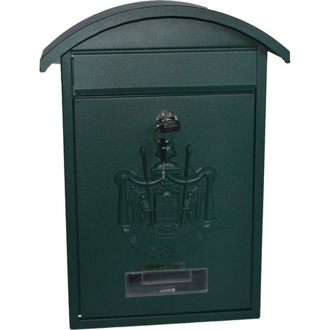 1PZ CASSETTA POSTALE TETTO CHIAVE CILINDRO ESTERNI VERDE cm21x6x31h (1/3)