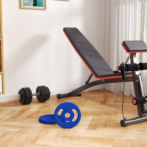 Hantelscheiben 2 x 5 kg, Ø 30 mm, mit zwei Griffen, blau OKMYHOME (1/5)