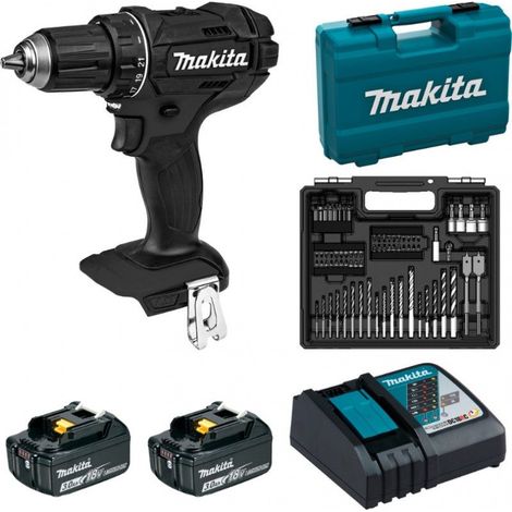 Makita – Perceuse-visseuse 18V avec 2 batteries 3Ah – Moteur Brushless – Couple 42Nm – Technologie XPT – DDF482FX1B