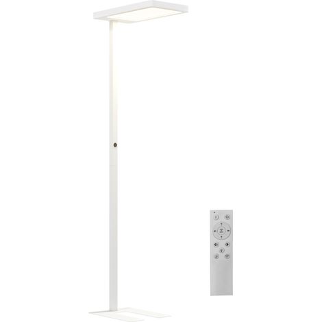 Lampadaire sur pied salon LED dimmable spectre complet pour le soin des yeux télécommande 60 x 32 x 196 cm blanc