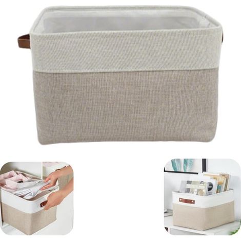 Boîte de rangement Panier de rangement pour vêtements Panier de rangement pour jouets Coffre de rangement pour livres (blanc, 382824cm) (1/5)