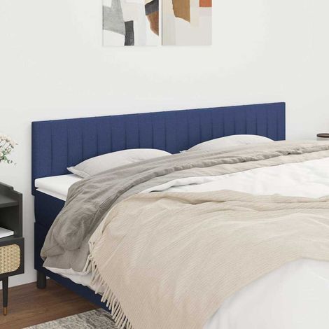 vidaXL Cabeceros tela azul 200x5x78/88 cm (1/5)