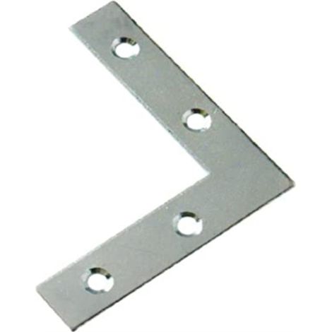 4 PEZZI - SQUADRETTE AD ANGOLO PER MOBILI 40x40x12x1,8MM - IN ACCIAIO ZINCATO