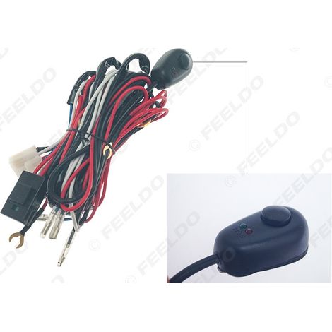 Faisceau de câblage pour phares LED automobiles avec relais et interrupteur H1 (modification du faisceau de câblage à ressort basse puissance 1 à 2).